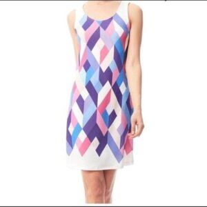 NWT 12PM by Mon Ami | Geometric in Purple Midi Dress Size Small
